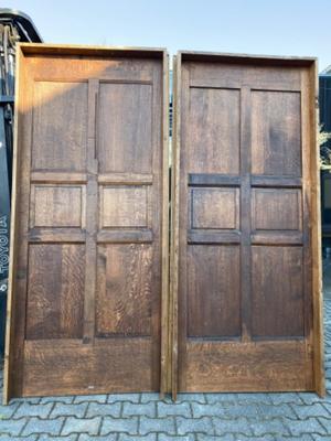 Church Doors. style Gothic Style en Oak wood, BELGIUM  19 th century