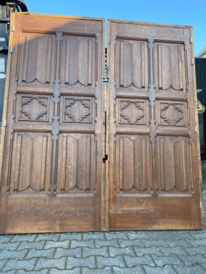 Church Doors. style Gothic Style en Oak wood, BELGIUM  19 th century