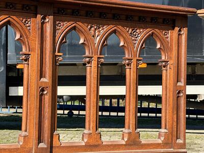 Pair Gothic - Style Double Sided Communion Rails. Total Lenght : 304 Cm.