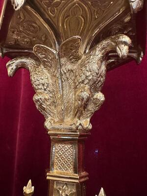 Pair Gothic - Style Matching Candle Holders Measures Height Without Pin.