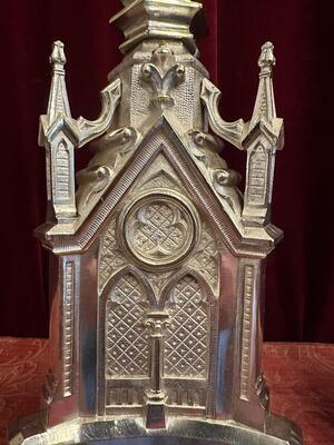 Pair Gothic - Style Matching Candle Sticks Height Without Pin.