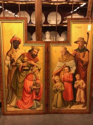 Paintings Expected ! style Gothic - style en wood polychrome painted, Belgium