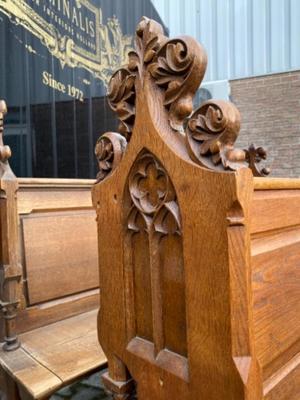 Pew With Matching Front - Part style Gothic - Style en Oak wood, Netherlands  19 th century