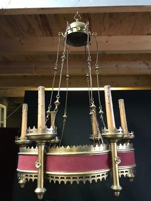Sanctuary Lamps style Gothic - style en Brass, Belgium 19th century