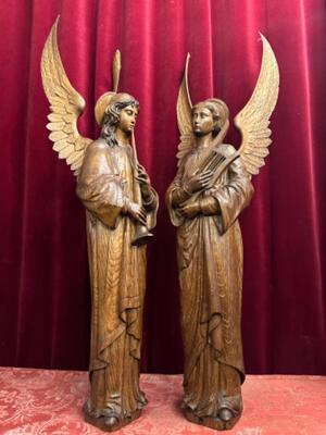 Seraphins Angels  style Gothic - Style en Fully Hand - Carved Wood Oak, Belgium  19 th century ( Anno 1865 )