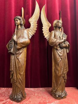 Seraphins Angels  style Gothic - Style en Fully Hand - Carved Wood Oak, Belgium  19 th century ( Anno 1865 )