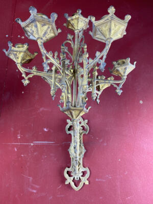Unrestored Wall Candle Holders style Gothic - style en Bronze Gilt, France 19 th century ( Anno 1865 )