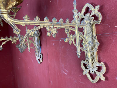 Unrestored Wall Candle Holders style Gothic - style en Bronze Gilt, France 19 th century ( Anno 1865 )