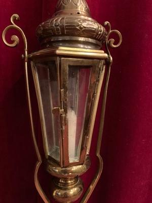 Lanterns en Brass / Bronze / Glass, Belgium 19th century