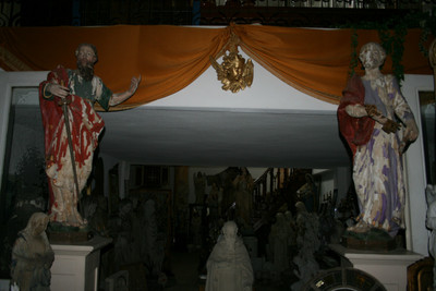 Religious Statues en wood polychrome, Belgium 18 th century