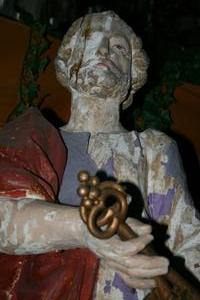 Religious Statues en wood polychrome, Belgium 18 th century