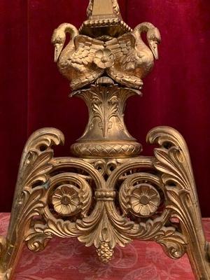 Candle Sticks style Romanesque en Bronze / Gilt, France 19th century