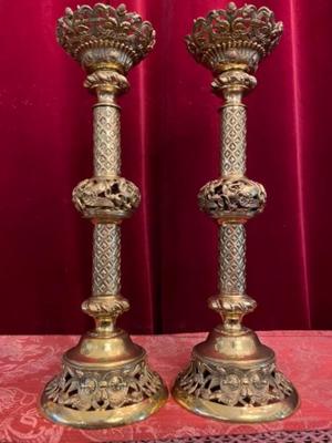 Pair Romanesque - Style Candle Holders