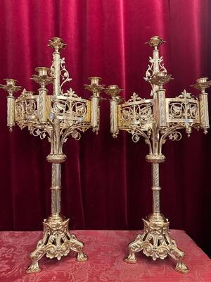Pair Romanesque - Style Candle Holders