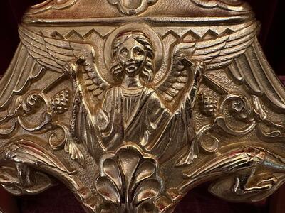 Candle Holders Measures Without Pin style Romanesque - Style en Bronze / Polished and Varnished, France 19 th century ( Anno 1875 )