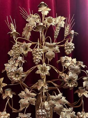 Pair Romanesque - Style Floral Candle Holders