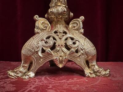 Pair Romanesque - Style Floral Candle Holders