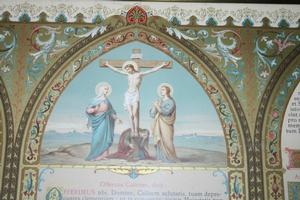 Altar Cards style Gothic - Style en Bras / Glass, Belgium  19 th century ( Anno 1890 )